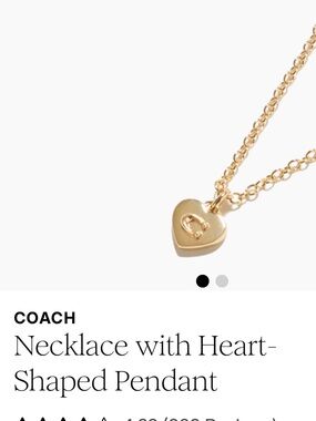 COACH Gold Heart Charm Pendant Necklace